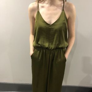 Olive Green Silky Jumpsuit
